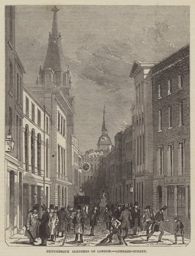 Picturesque Sketches of London, Lombard-Street by John Wykeham Archer