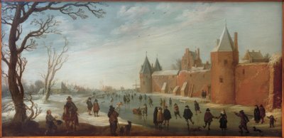 Ice Skaters in the City Moat by Joost Cornelisz. Droochsloot