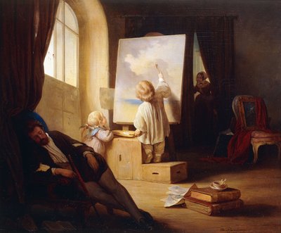 The Sleeping Painter by Josef Danhauser