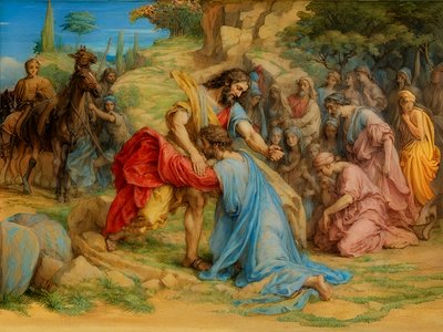 Jacob and Esau Reunited by Josef Johann Michel