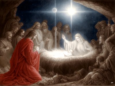 Jesus in the Manger 02 by Josef Johann Michel