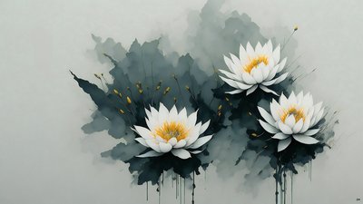 Water Lilies 02 by Josef Johann Michel