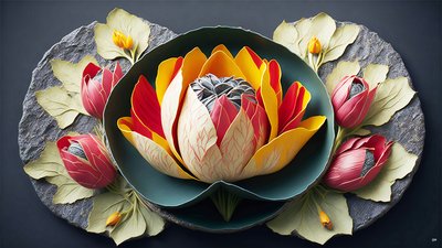 Mandala: Tulips Elements 02 by Josef Johann Michel