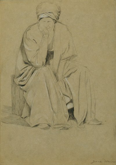 Seated Man with Turban by Josef Wawra