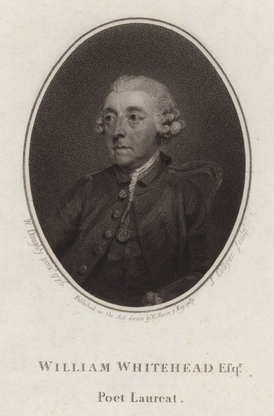 William Whitehead, English Poet and Playwright by Joseph Collyer