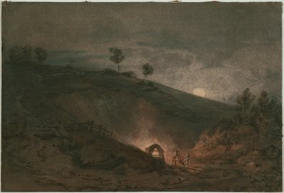 Lime Kiln by Moonlight by Joseph Mallord William Turner