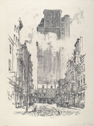 Down Sansom Street by Joseph Pennell