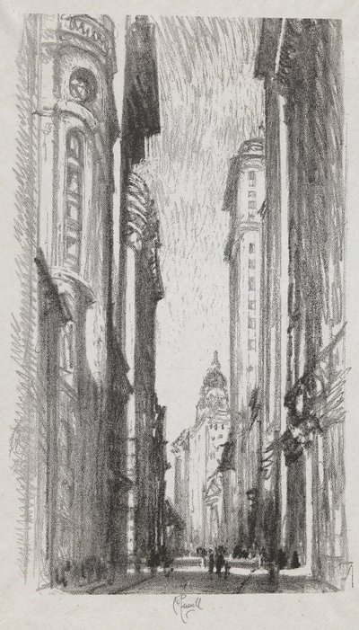 Nassau Street, #5 in Iconophie Club Collection by Joseph Pennell