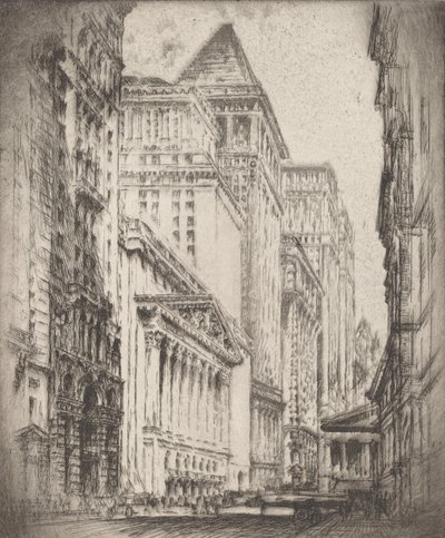 New York Stock Exchange, 1923 by Joseph Pennell