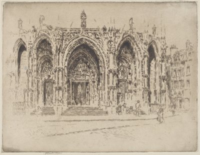 Porch of San Maclou, Rouen by Joseph Pennell