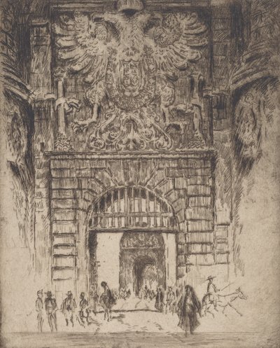 Puerta Visagara, Gate of Madrid, Toledo by Joseph Pennell