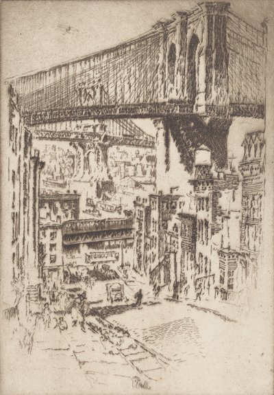 The Bridges, from Brooklyn, 1921 by Joseph Pennell