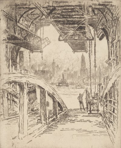 The Ferry House, 1919 by Joseph Pennell