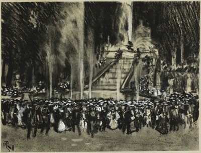 The Fountains Playing at La Granga by Joseph Pennell