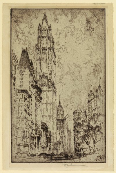 Woolworth Building, New York by Joseph Pennell