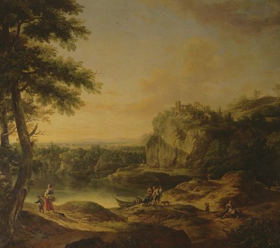 Landscape scene by Joseph Rosa or Roos