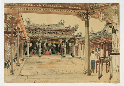 Courtyard of a Chinese Temple in Singapore by Joseph Selleny