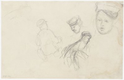 Four Sketches of Figures by Jozef Israëls