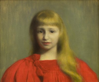 Little Girl in Red Dress by Jozef Pankiewicz