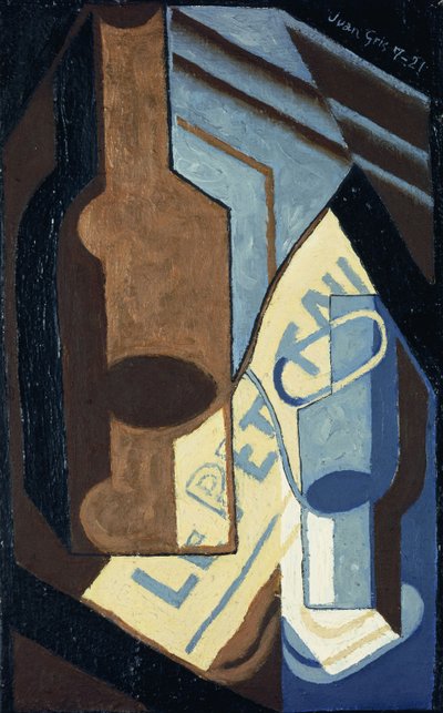 Bottle and Glass by Juan Gris