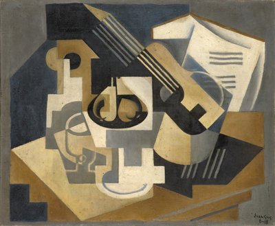 Guitar and Fruit Bowl on a Table by Juan Gris