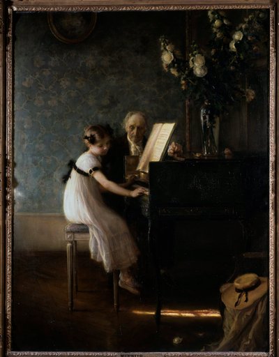 The Harpsichord Lesson by Jules Alexis Meunier