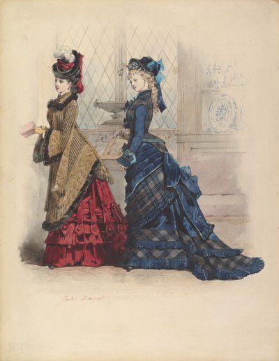 Two Women in Day Dresses by Jules David