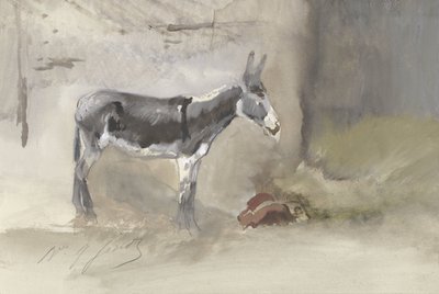 Donkey in a Stable by Jules baron Finot