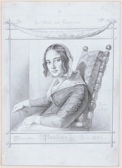 Pauline, the Wife of the Artist by Julius Hubner