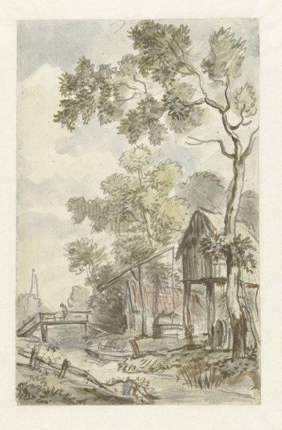Design for Wall Painting with Dutch Landscape by Jurriaan Andriessen