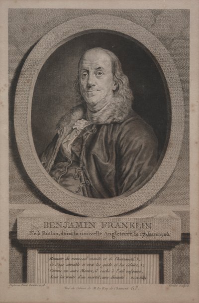 Benjamin Franklin by Justus Chevillet