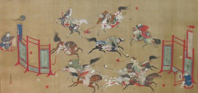 Tartars Playing Polo, early 18th century by Kano Eisen