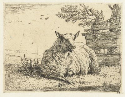Sheep by a Fence by Karel Du Jardin