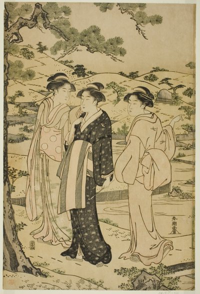 Women Visiting an Inari Shrine by Katsukawa Shuncho