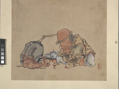 Drinking Wine by Katsushika Hokusai