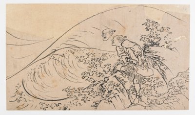 Fisherman Tossing Bait, Edo Period by Katsushika Hokusai