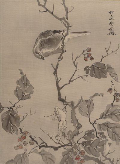 Bird and Frog, ca. 1887 by Kawanabe Kyosai