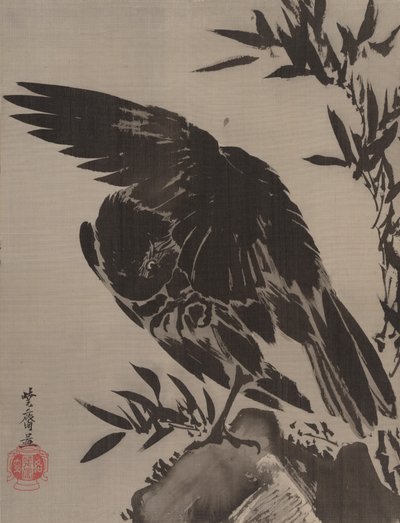 Crow on a Rock by Kawanabe Kyosai