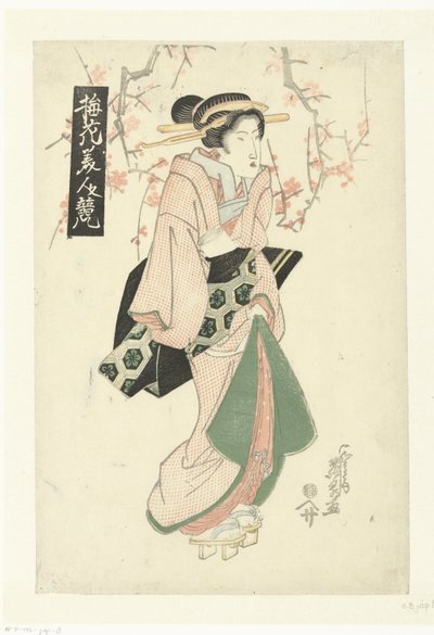 Courtesan Under Plum Blossom by Keisai Eisen