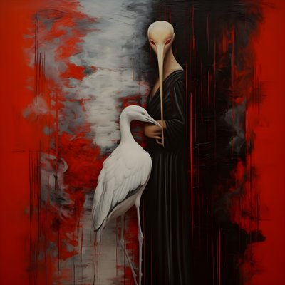 Woman and Stork 1 by Kurt Heppke