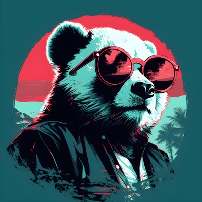 Panda with Glasses 1 by Kurt Heppke
