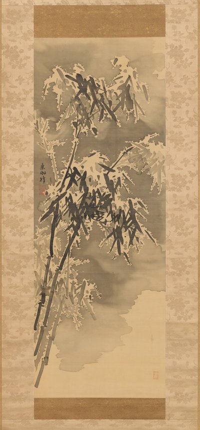 Bamboo in Snow by Kuwayama Gyokushu