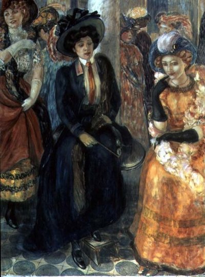 In a Cafe by Kuzma Sergeevich Petrov Vodkin