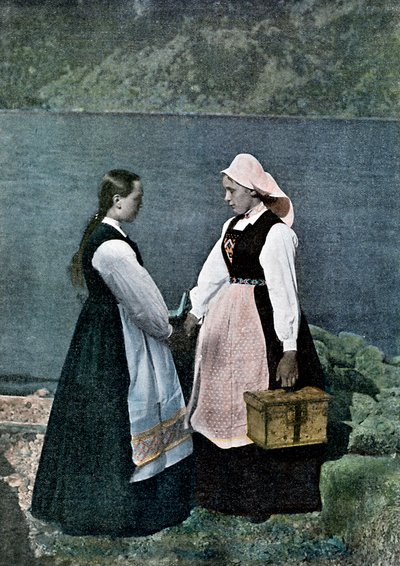 Postwoman, Sognafjorden, Norway, c. 1890 by L Boulanger