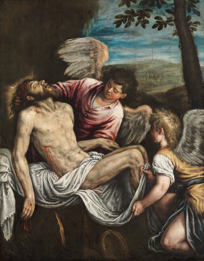 The Dead Christ with Angels by Leandro Bassano