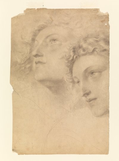 Two Female Heads by Leon Dabo