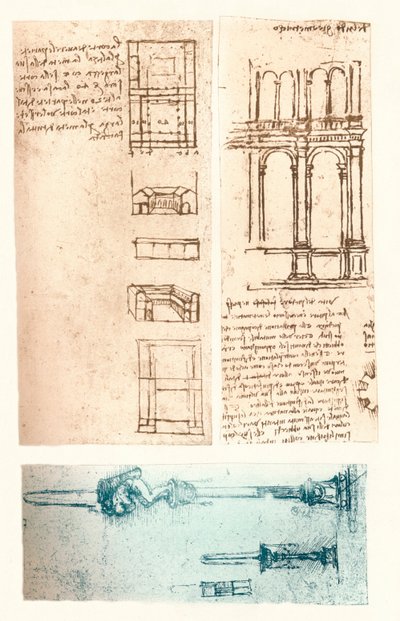 Three Architectural Drawings, c1472-c1519 1883 by Leonardo da Vinci