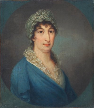 Lady in a Blue Dress by Leopold Blonder