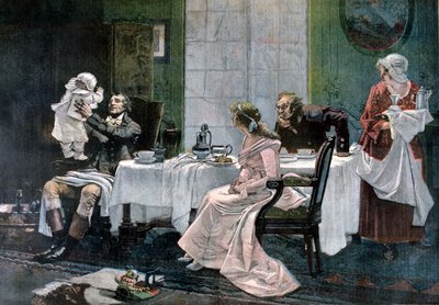 The Luncheon of Camille Desmoulins by Leopold Flameng
