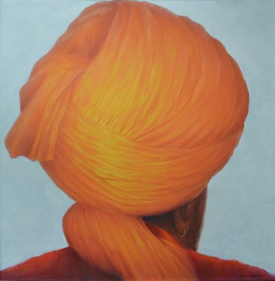 Saffron Turban by Lincoln Seligman
